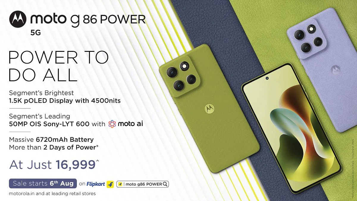 Moto G86 Power 5G With 6,720mAh Battery, 50-Megapixel Rear Camera Launched In India: Price And Specifications