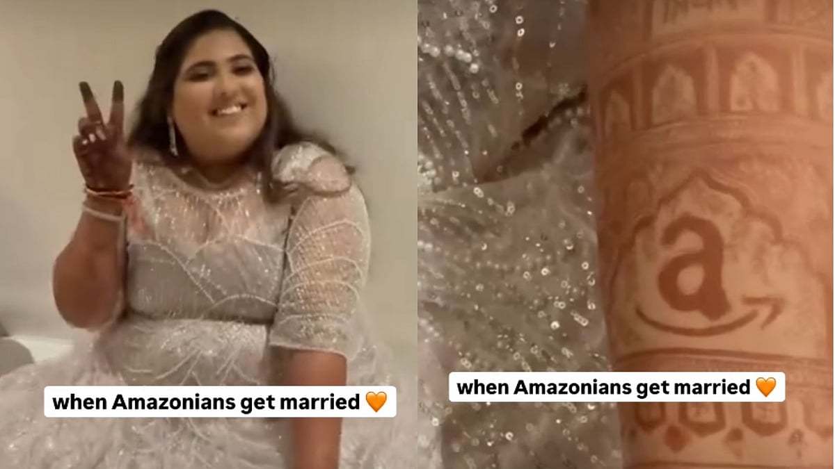 ‘When Amazonians Get Married’: Bride Adds Amazon Logo To Mehendi As Tribute To Workplace Romance – Video