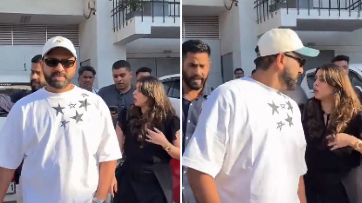 IND VS NZ T20 WC26 Final: ICC Ambassador Rohit Sharma Arrives In Ahmedabad With Wife Ritika | VIDEO