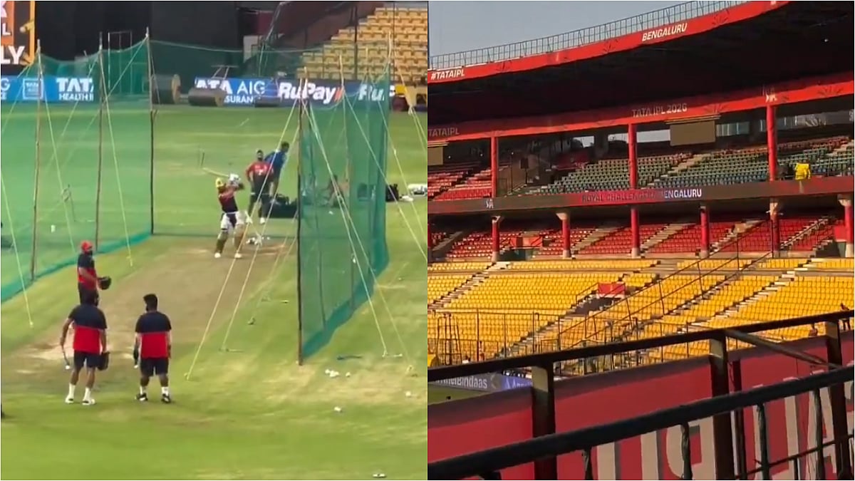 IPL 2026: Virat Kohli Hits Massive Six During Practice Session Ahead Of RCB Vs LSG Clash At Bengaluru | VIDEO
